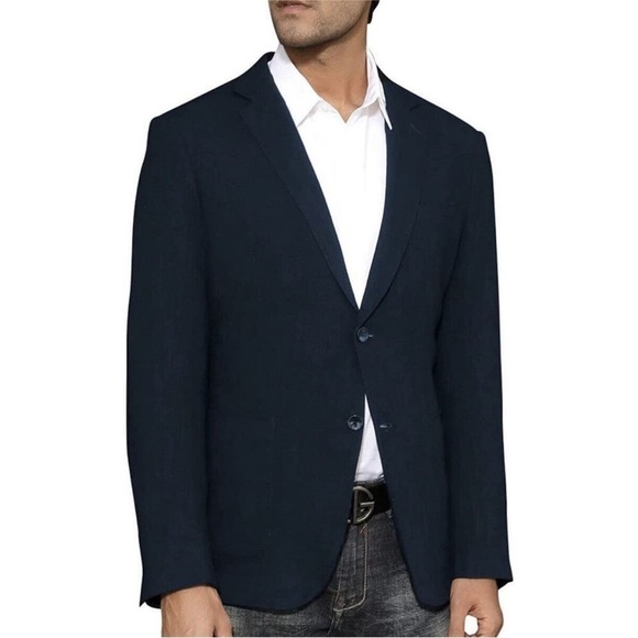 Paul Jones Black Linen Blazer Sport Coat​​ Size 3XL - Picture 1 of 7